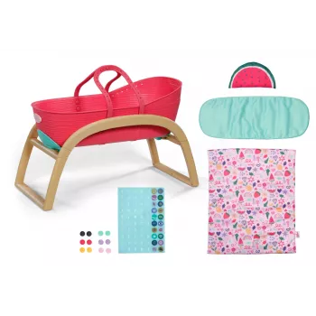 Cradle for dolls zapf creation BABY born 3-in-1 Pinplay — lelle furniture, convertible cradle/bed/carrier