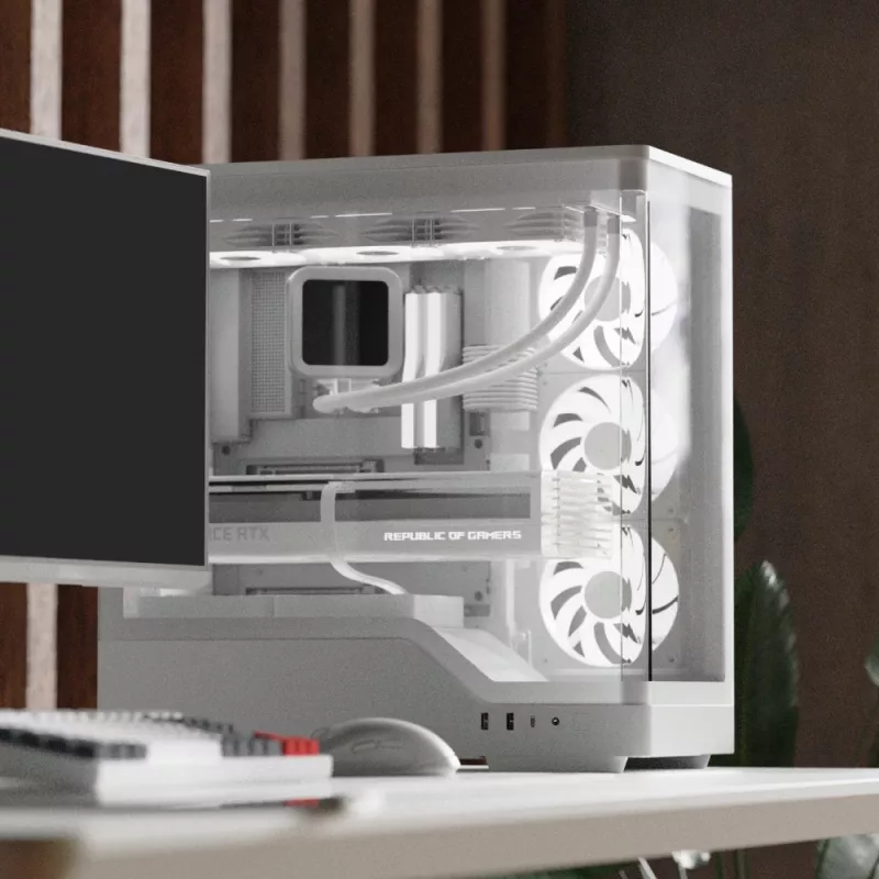 PC case AEROCOOL Geh Midi P500A balta — mid-tower ATX chassis, balta finish