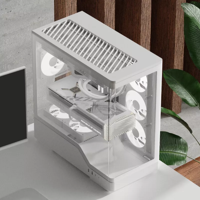 PC case AEROCOOL Geh Midi P500A balta — mid-tower ATX chassis, balta finish