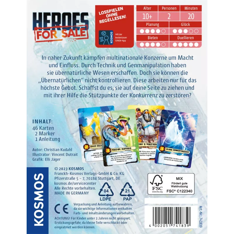 Kosmos Heroes For Sale kāršu spēle Shedding