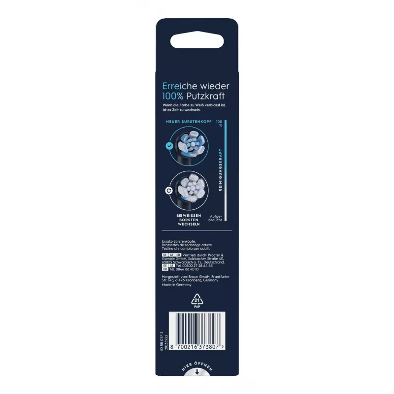 Oral-B iO Ultimate Clean 16262903 zobu birstes galviņa 2 gab. Melna
