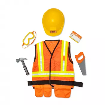 Melissa & Doug Construction Worker Role Play Costume Dress-Up Set (6 gab.)