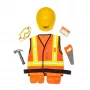 Melissa & Doug Construction Worker Role Play Costume Dress-Up Set (6 gab.)
