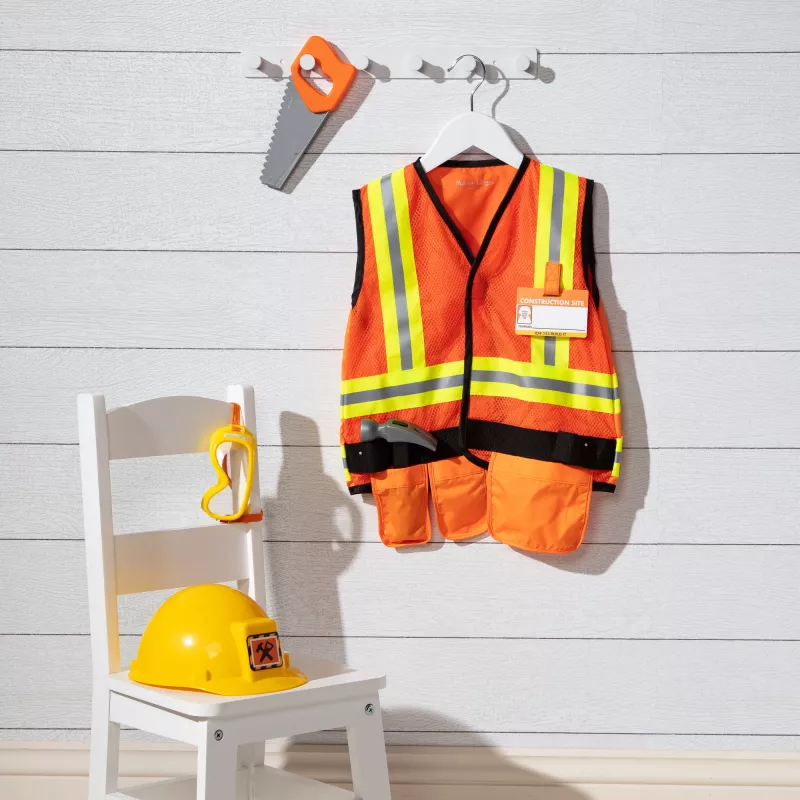 Melissa & Doug Construction Worker Role Play Costume Dress-Up Set (6 gab.)