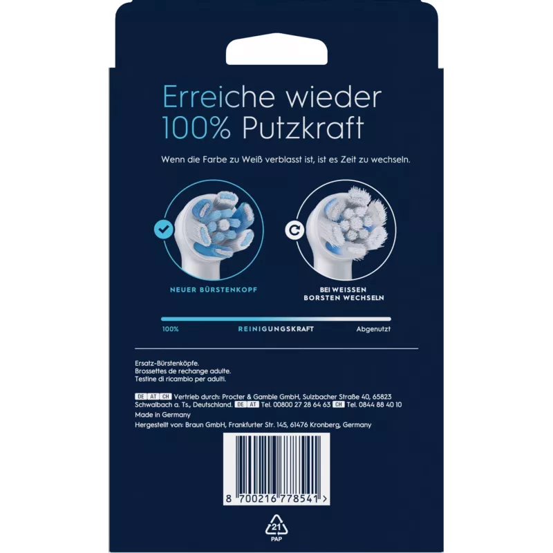 Oral-B zobu birstes uzgalis 8 gab. Balts