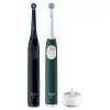 Elektriskā zobu birste BRAUN Oral‑B iO Series 2 Duo melna/zaļa, uzlādējama, modelis 62418