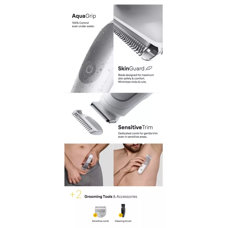 BRAUN BG 5500 244787 — ūdensnecaurlaidīgs uzlādējams ķermeņa trimmeris