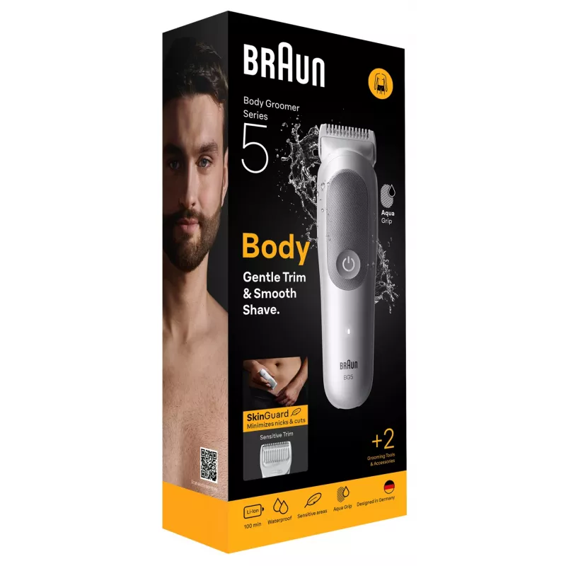 BRAUN BG 5500 244787 — ūdensnecaurlaidīgs uzlādējams ķermeņa trimmeris