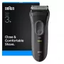 Foil shaver BRAUN Serie 3 3000S, pelēka, foil system, built-in NiMH baterija, AC/baterija power, 57×48×156 mm