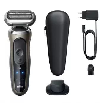 Braun Series 7 72-C1200s elektriskais skuveklis - mitrai un sausai skūšanai, melns/bronzas, nerūsējošais tērauds