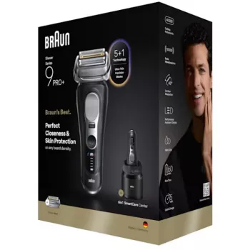Folijas skuveklis Braun Series 9 Pro+ 9660CC Melns Sudraba Nerūsējošais tērauds