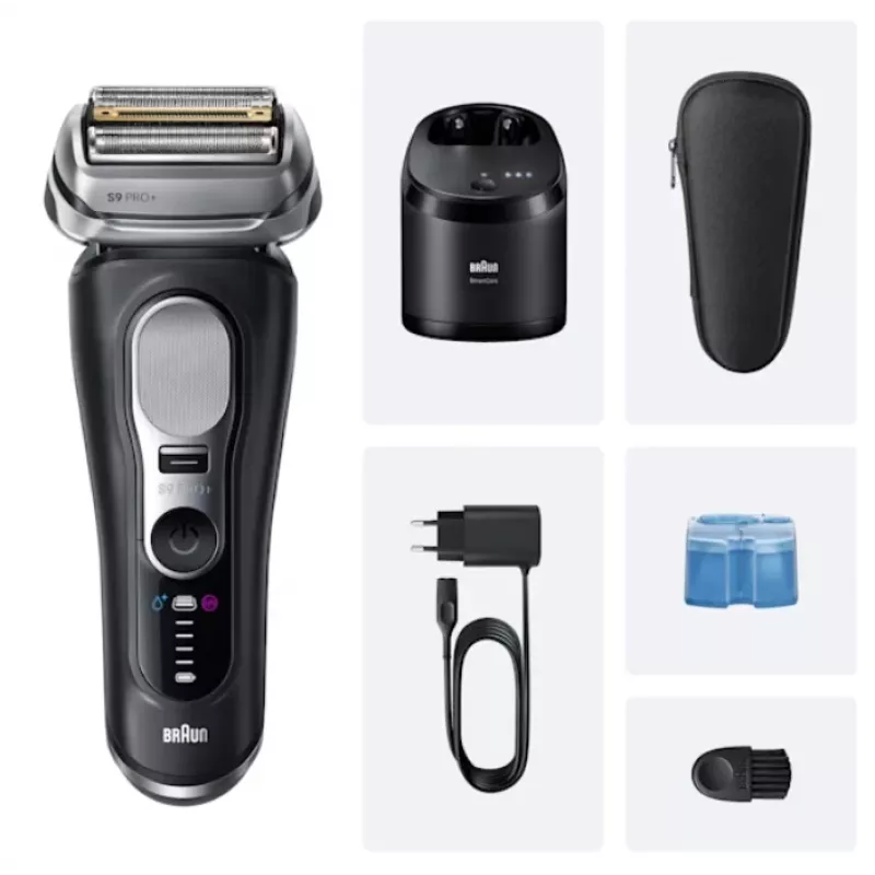 Folijas skuveklis Braun Series 9 Pro+ 9660CC Melns Sudraba Nerūsējošais tērauds