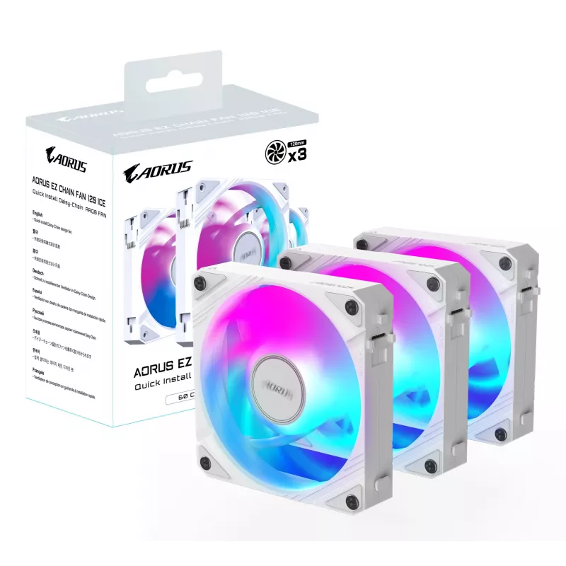 GIGABYTE AORUS EZ CHAIN FAN 120 ICE mātesplate 12 cm balts 1 gab.