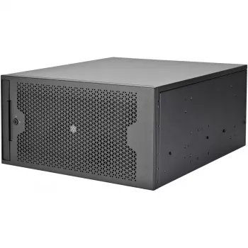 SILVERSTONE plaukta korpuss RM53-502 — 19 collu servera plaukta šasija, melna