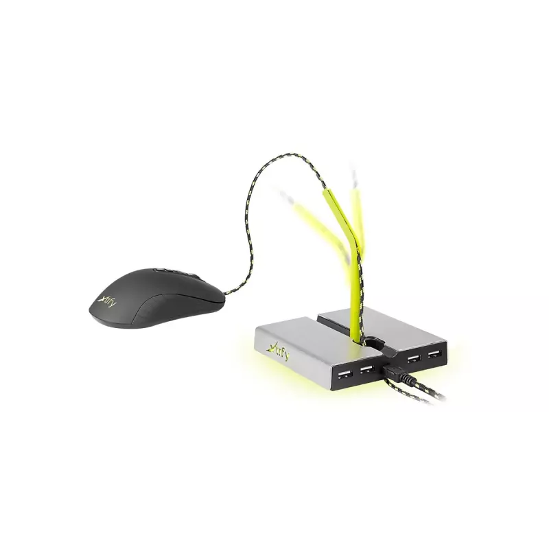 Xtrfy B1 Mouse Bungee LED peles turētājs ar 4 portu USB 2.0 centrmezglu