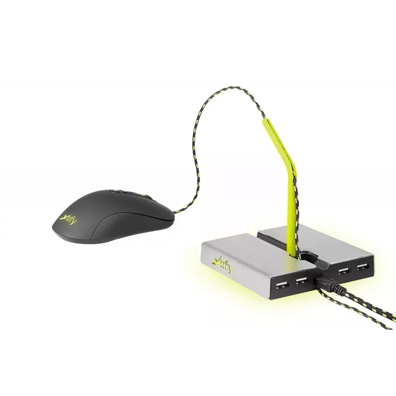 Xtrfy B1 Mouse Bungee LED peles turētājs ar 4 portu USB 2.0 centrmezglu