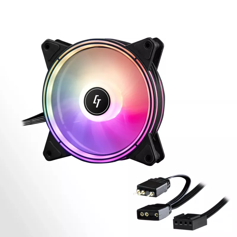 Chieftec NF-1225RGB datora dzesēšanas sistēma Datora korpusa ventilators 12 cm Melns 1 gab.
