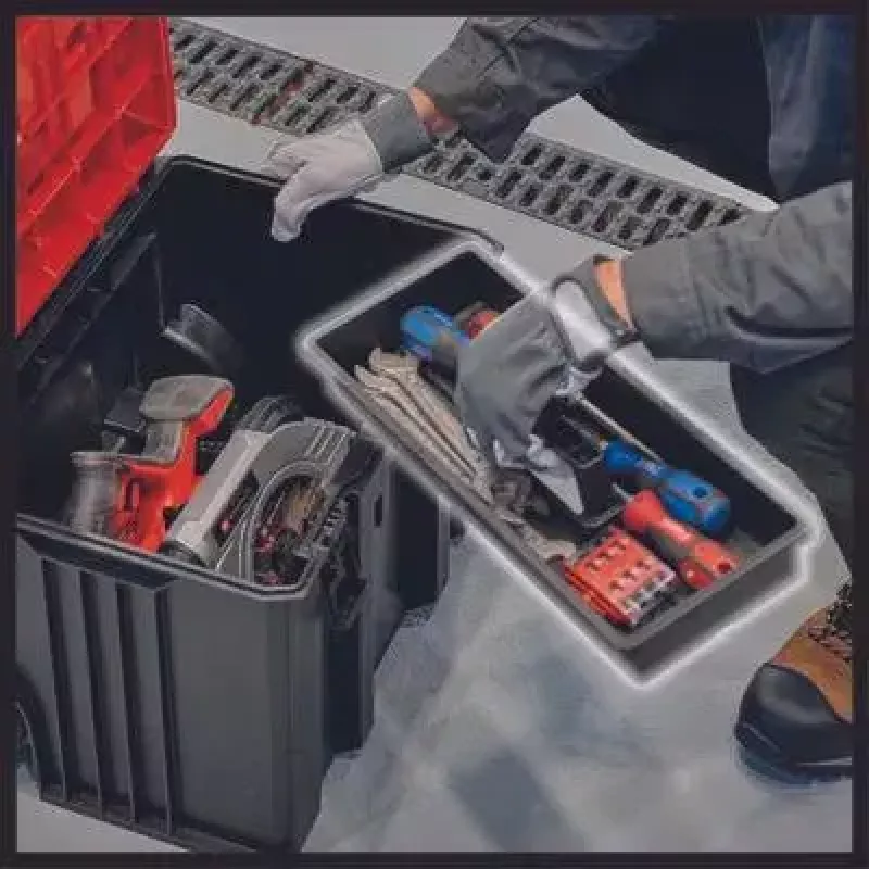 Instrumentu kaste Einhell E-Case L Polipropilēns Melns Sarkans 41.5x27.3x32 cm