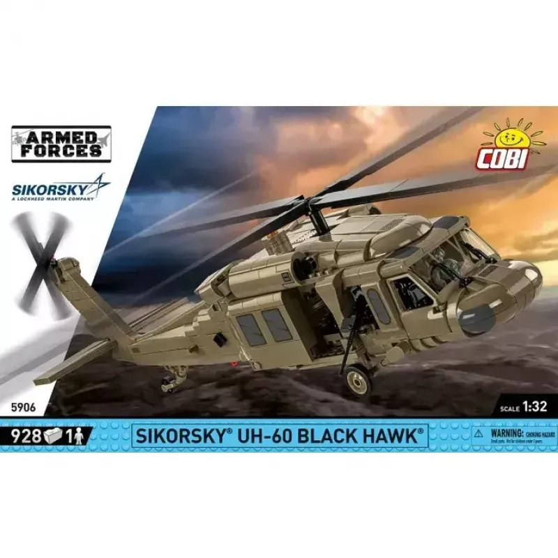 Konstrukciju komplekts Cobi Sikorsky UH-60 Melns Hawk 928 bloki, modelis COBl-5906