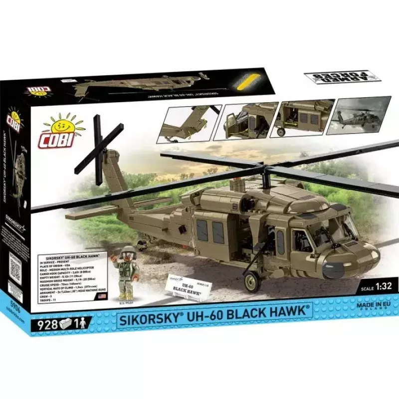 Konstrukciju komplekts Cobi Sikorsky UH-60 Melns Hawk 928 bloki, modelis COBl-5906