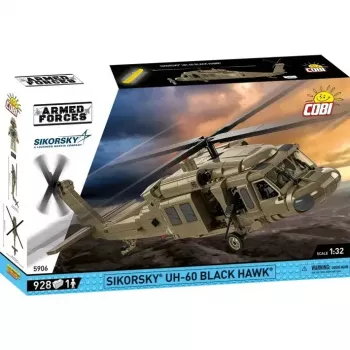 Konstrukciju komplekts Cobi Sikorsky UH-60 Melns Hawk 928 bloki, modelis COBl-5906