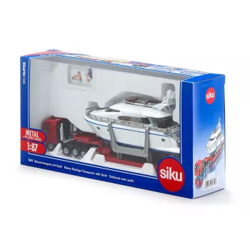 Siku Heavy Haulage Transporter ar jahtu, Smagās transportēšanas vedēja modelis, Salikts, 1:87, Zēns/Meitene, 3 gadi, 99 gadi