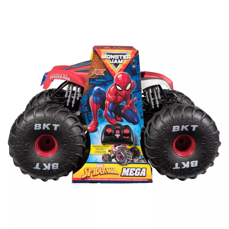 Monster Jam Marvel Mega Spider-Man RC Monster Truck, visurgājējs, vairāk nekā 2 pēdas garš, 1:6 mērogā, supervaroņu bērnu rotaļlietas zēniem un meitenēm no 4 gadu vecuma