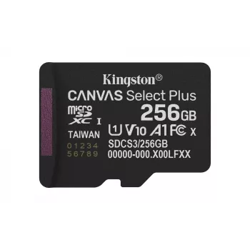 Kingston Technology 256GB micSDXC Canvas Select Plus Gen3 150R A1 viena paka w/o ADP