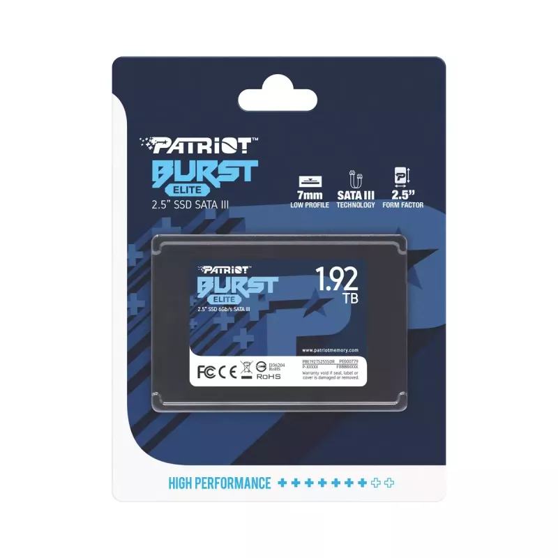 SSD disks Patriot Burst Elite 1.92TB 2.5 collu SATA 3.0 PBE192TS25SSDR