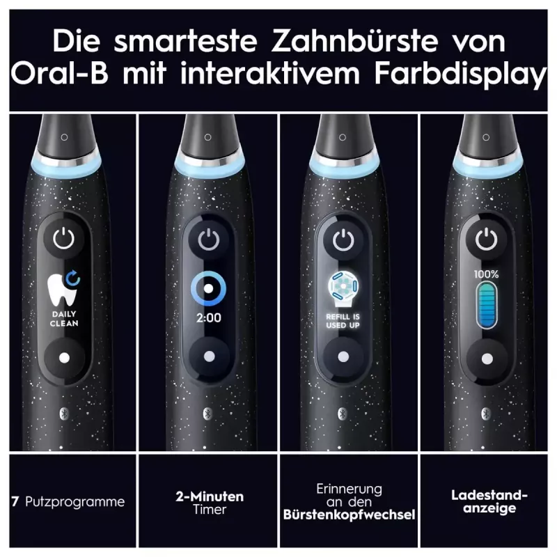 Oral-B iO iO10 pieaugušo rotējošā zobu birste melnā krāsā