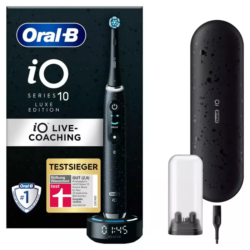 Oral-B iO iO10 pieaugušo rotējošā zobu birste melnā krāsā