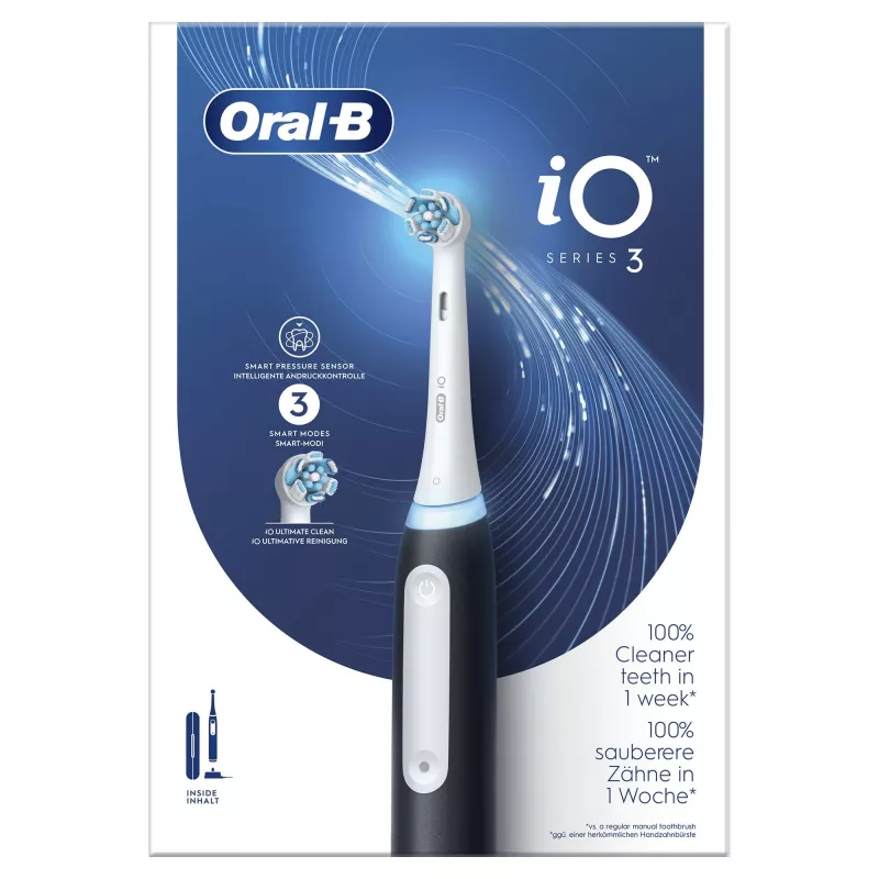 Oral-B elektriskā zobu birste Pieaugušajiem Rotējoši-svārstīga zobu birste Melna Balta