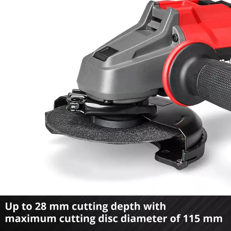 Bezvada leņķa slīpmašīna EINHELL AXXIO 18/115 — 18 V, 115 mm disks, tikai korpuss (bez baterijas/lādētāja)