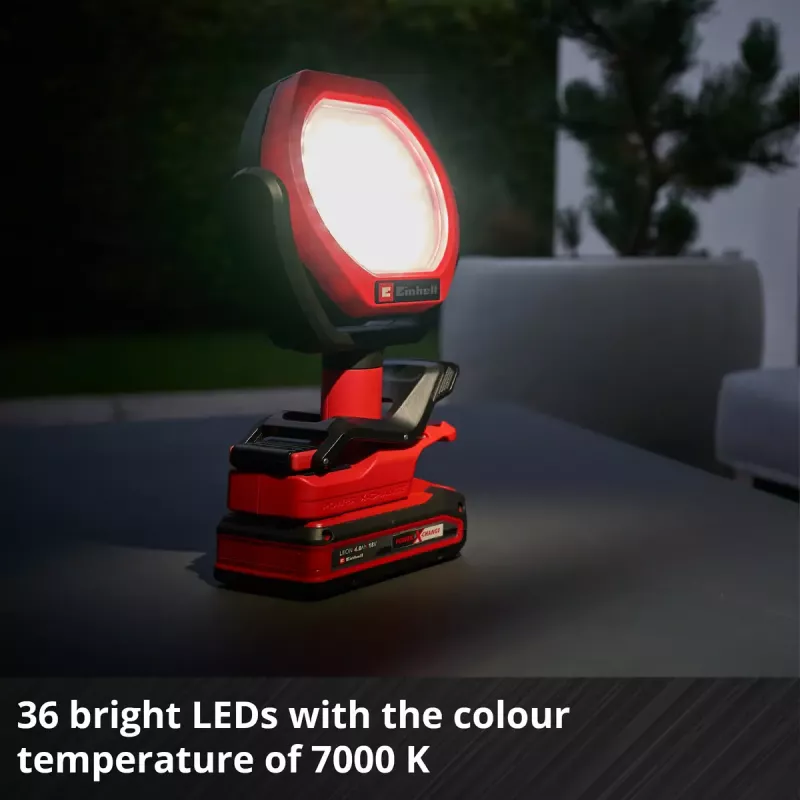 Bezvadu āra lampa EINHELL GC-OL 18/1500 Li‑Solo — LED gaisma, akumulators un lādētājs nav iekļauti
