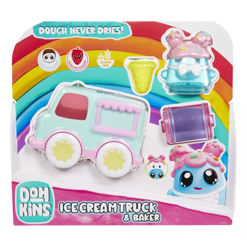 MGA Entertainment DohKins Ice Cream Truck & Baker, Modelēšanas mālu komplekts, Daudzkrāsains, Bērnam, Zēnam/Meitenei, 3 gadi, 99 gadi