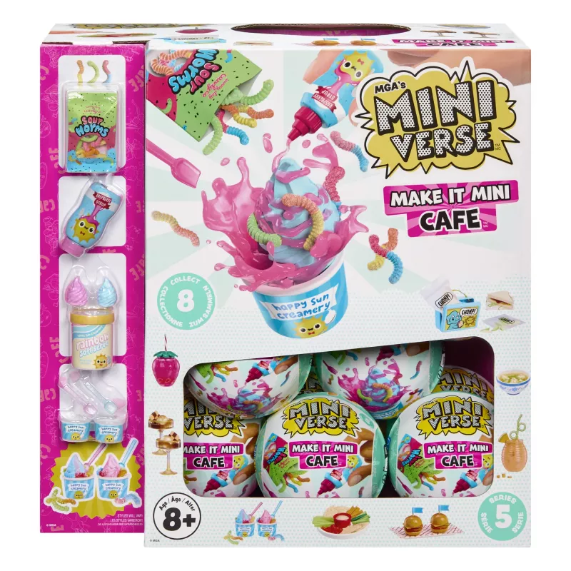 Miniverse Make It Mini Foods: Cafe in PDQ Series 5 (Wave A), 8 gadi, Daudzkrāsains, Plastmasa