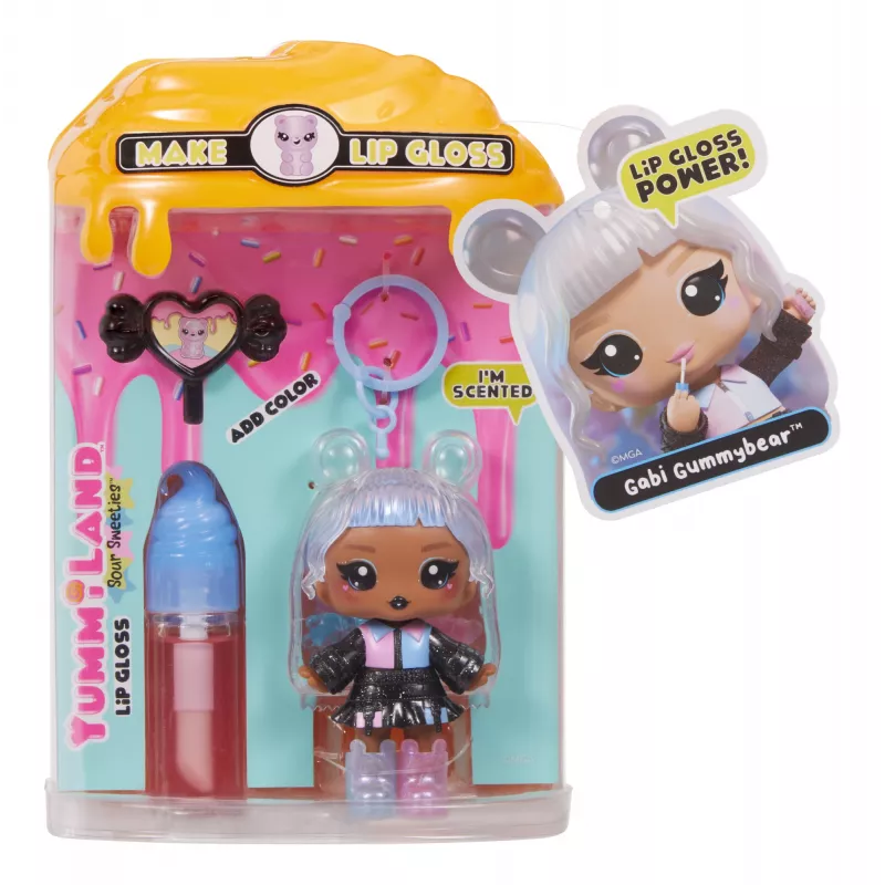 MGA Entertainment Yummiland Lūpu Spīduma Lelle Skābie Saldumi - Gabi Gummybear