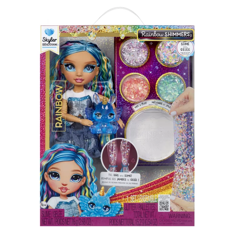 Rainbow High Rainbow Shimmers ar gļotu modes lelli - Skyler (zila)