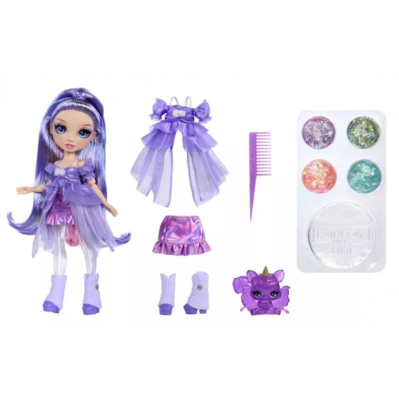 Rainbow High Rainbow Shimmers ar gļotu modes lelle - Violet (violeta)