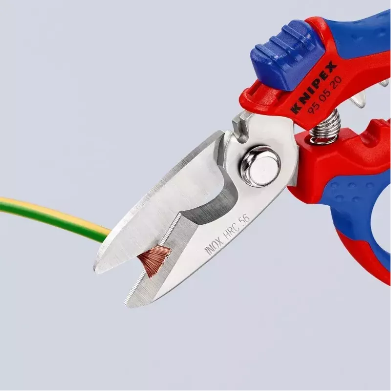 Knipex 95 05 20 SB knaibles Nerūsējošais tērauds Plastmasas rokturis Zils Sarkans
