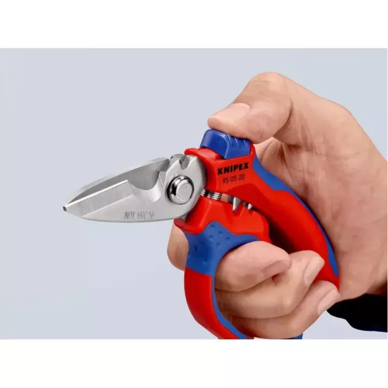 Knipex 95 05 20 SB knaibles Nerūsējošais tērauds Plastmasas rokturis Zils Sarkans