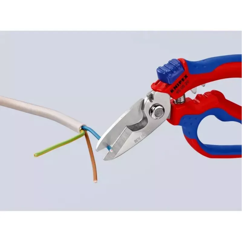 Knipex 95 05 20 SB knaibles Nerūsējošais tērauds Plastmasas rokturis Zils Sarkans
