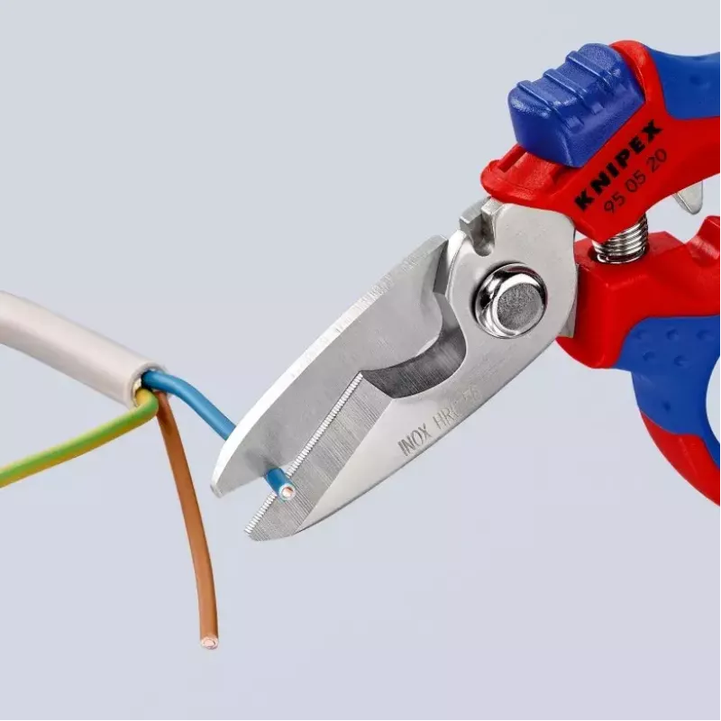 Knipex 95 05 20 SB knaibles Nerūsējošais tērauds Plastmasas rokturis Zils Sarkans