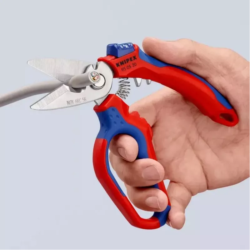 Knipex 95 05 20 SB knaibles Nerūsējošais tērauds Plastmasas rokturis Zils Sarkans