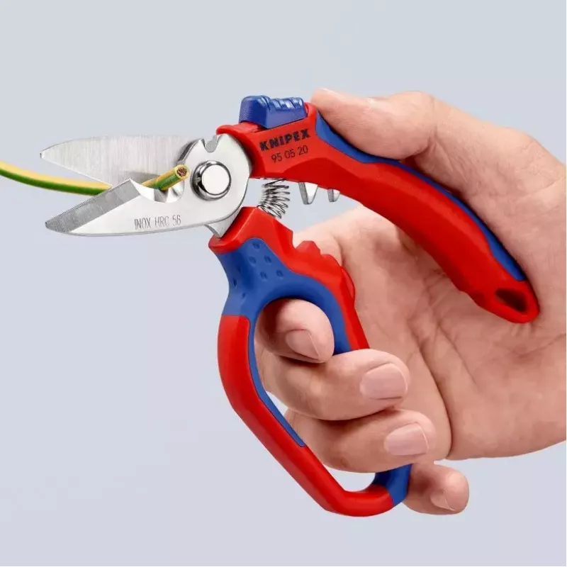 Knipex 95 05 20 SB knaibles Nerūsējošais tērauds Plastmasas rokturis Zils Sarkans
