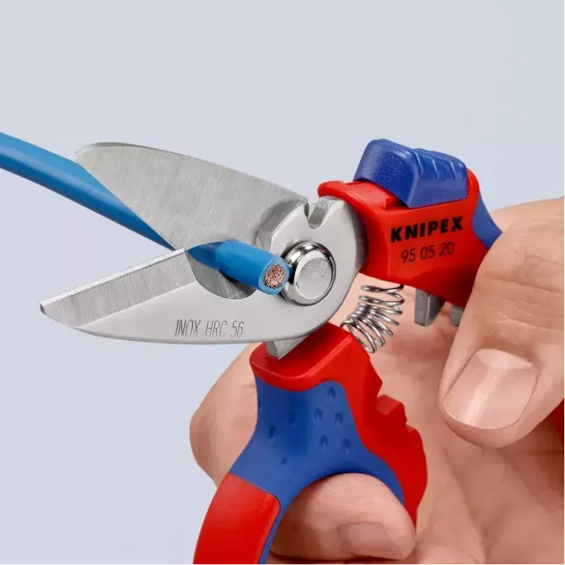 Knipex 95 05 20 SB knaibles Nerūsējošais tērauds Plastmasas rokturis Zils Sarkans