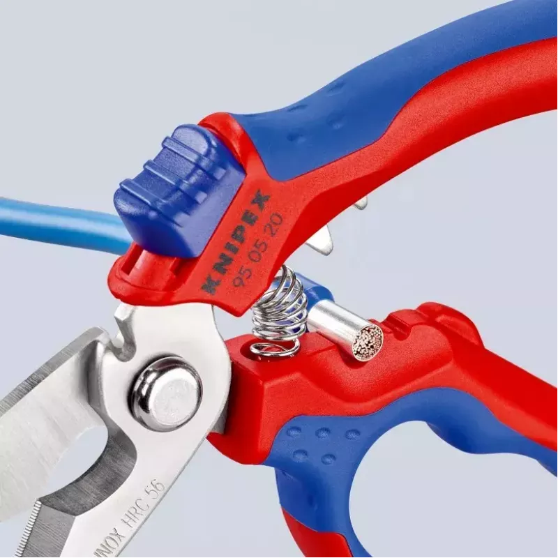 Knipex 95 05 20 SB knaibles Nerūsējošais tērauds Plastmasas rokturis Zils Sarkans