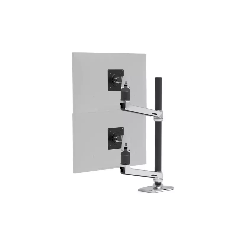 Ergotron LX Series LX Dual Stacking Arm, garš stienis 101,6 cm, alumīnijs, skava, 20 kg