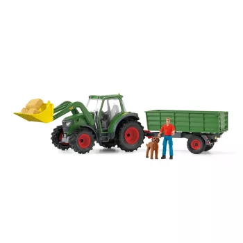 Traktors ar piekabi Schleich FARM WORLD 42608 Melns Zaļš Sarkans Dzeltens