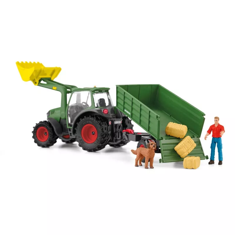 Traktors ar piekabi Schleich FARM WORLD 42608 Melns Zaļš Sarkans Dzeltens